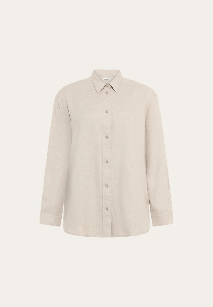 Vega relaxed flannel shirt Light feather gray - Knowledge Cotton Apparel - MARKEN | Knowledge Cotton Apparel