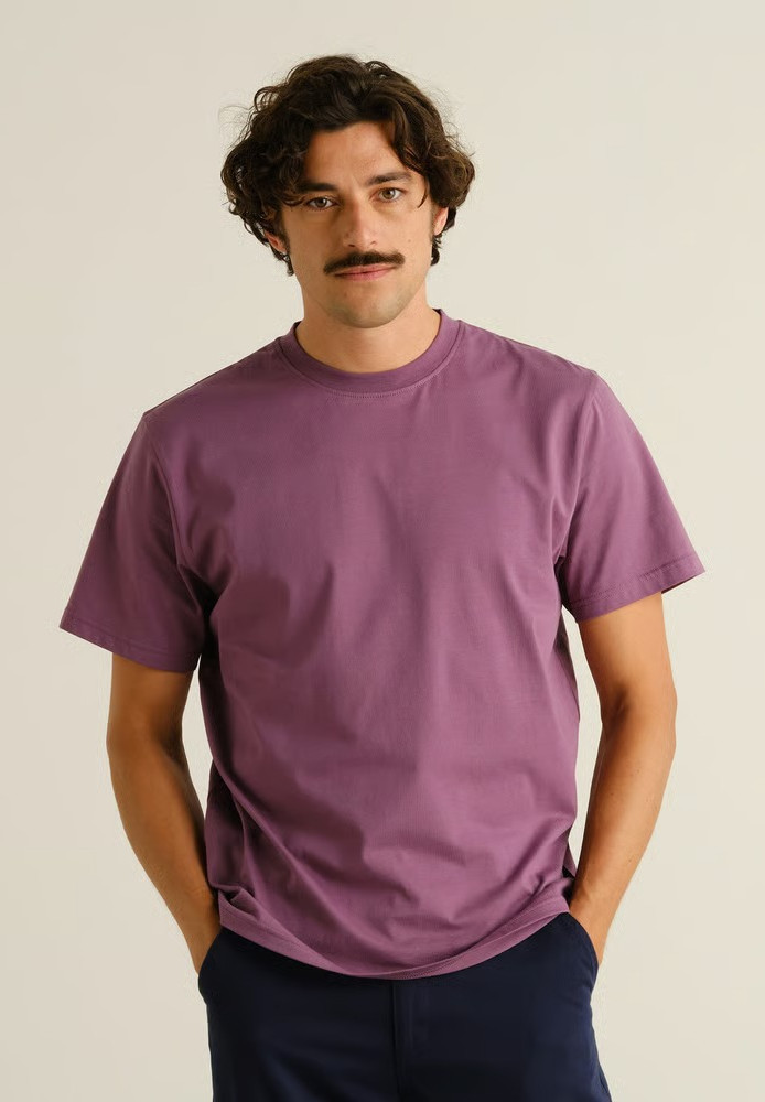 T-shirt Stockholm Base Berry Purple - DEDICATED - HERREN | T-Shirts | Unifarben & Streifen