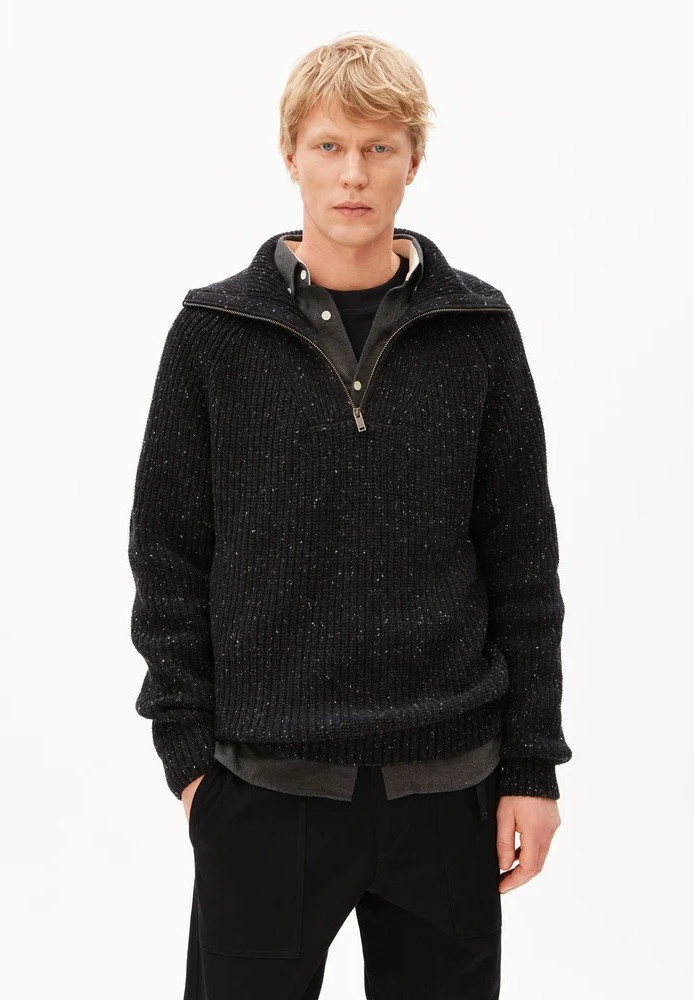 TWEED KNIT TROYER black - ARMEDANGELS - HERREN | Pullover & Cardigans