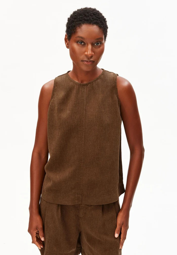 PIÑAYARN® BLEND GMT DYE TOP dried palm - ARMEDANGELS - DAMEN | Tops