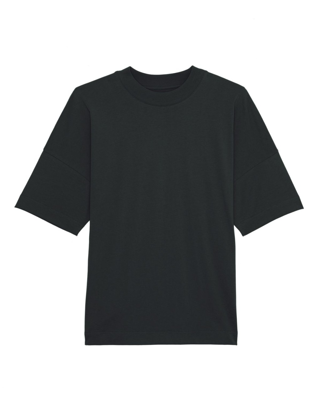 Oversized Big Collar T-Shirt Black - gw Basics - HERREN | T-Shirts | Unifarben & Streifen