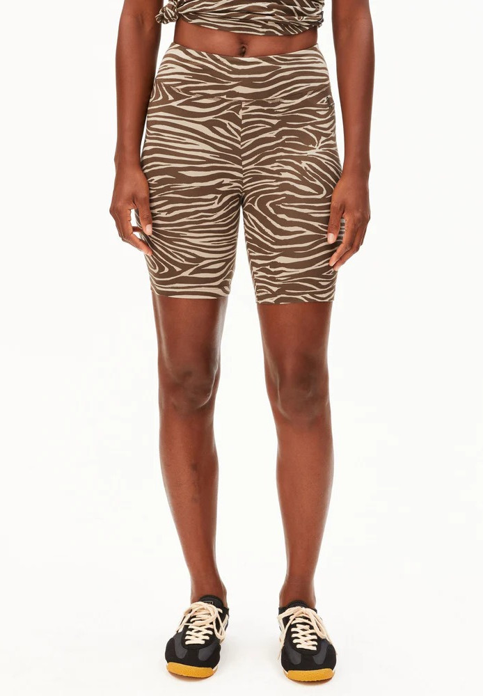 NEDAA ZEBRA PRINT SHORTS sandstone - ARMEDANGELS - MARKEN | ARMEDANGELS