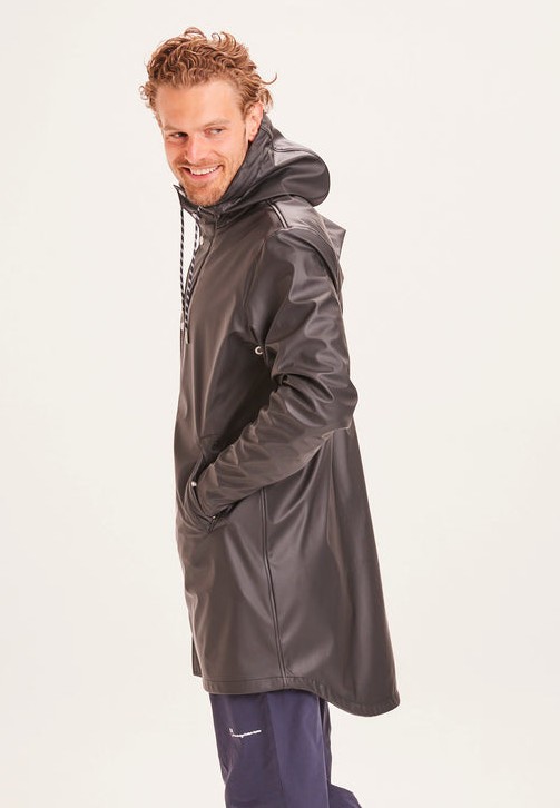 LAKE long rain jacket - Vegan Black Jet - Knowledge Cotton Apparel - MARKEN | Knowledge Cotton Apparel