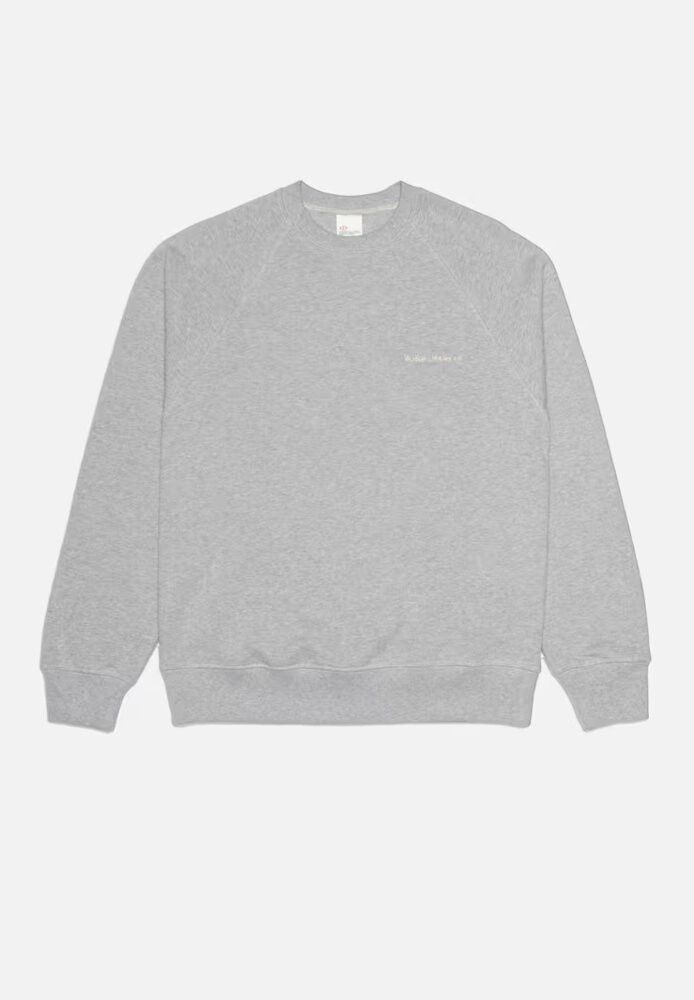 Palle Logo Sweatshirt Greymelange - Nudie Jeans - HERREN | Sweats & Hoodies