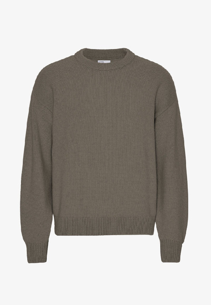 Oversized Merino Wool Crew Dusty Olive - COLORFUL STANDARD - HERREN | Pullover & Cardigans