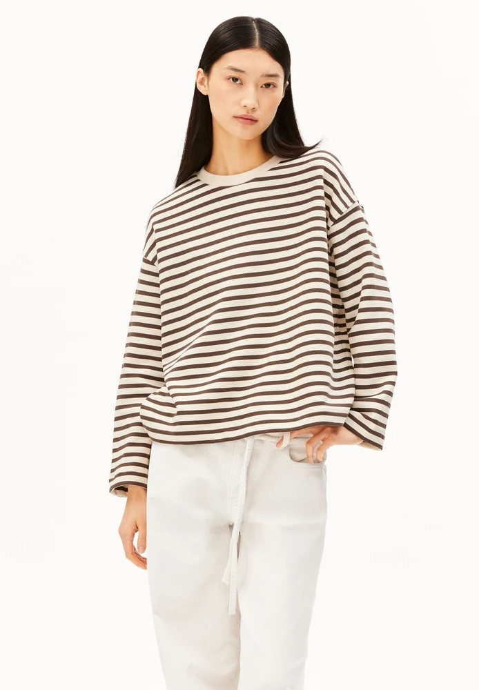 FRANKAA MAARLEN STRIPE SWEAT undyed-claystone - ARMEDANGELS - DAMEN | Sweats & Hoodies