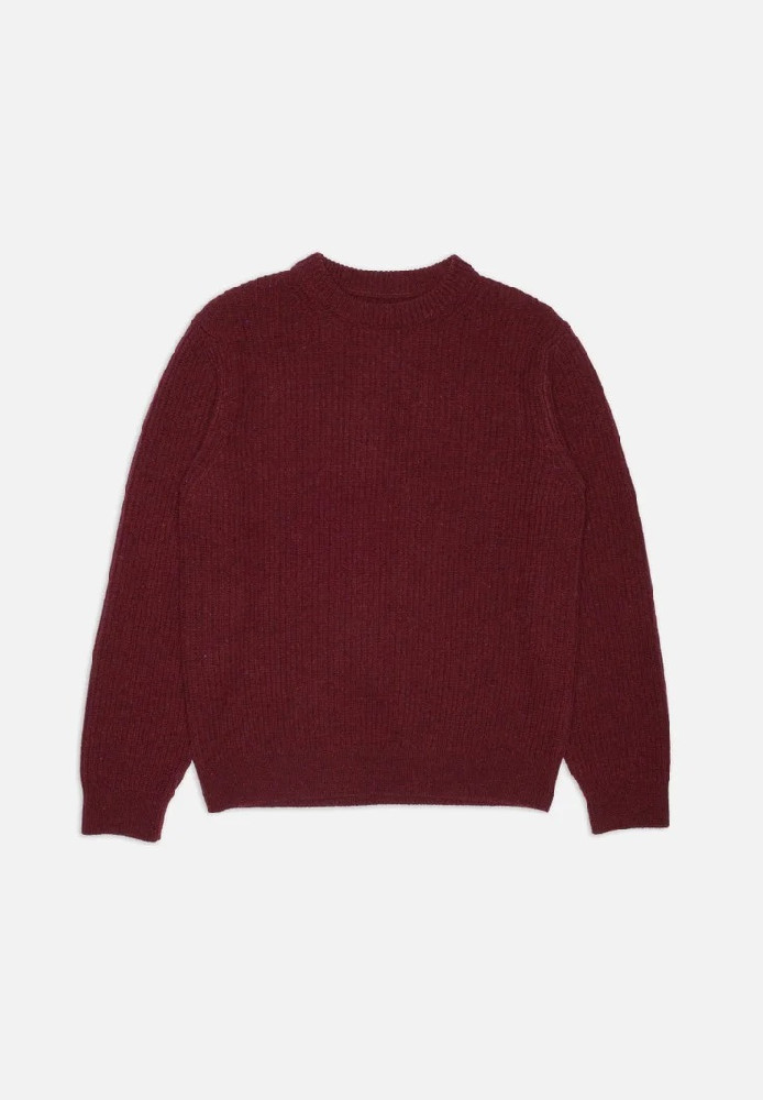 August Rib Wool Sweater Burgundy - Nudie Jeans - MARKEN | Nudie Jeans