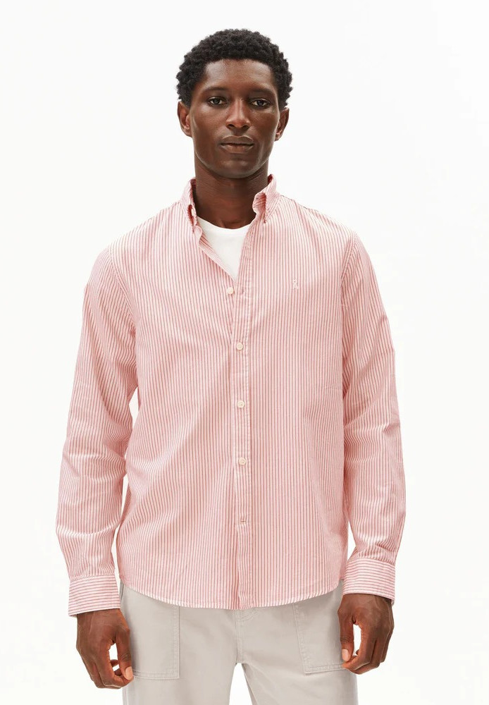 QUAASA STRIPE LONGSLEEVE SHIRT tabasco red - ARMEDANGELS - HERREN | NEW IN