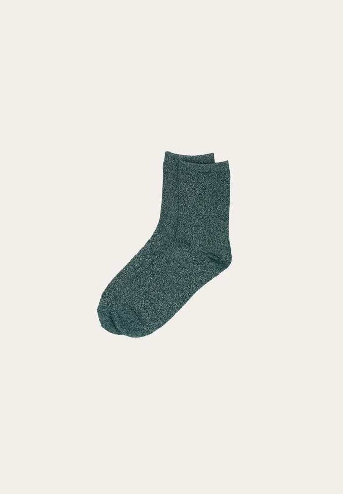 Glitter socks Trekking Green - Knowledge Cotton Apparel - DAMEN | NEW IN