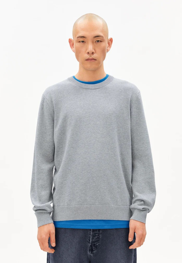 LOUKAA KNIT SWEATER silver melange - ARMEDANGELS - HERREN | Pullover & Cardigans