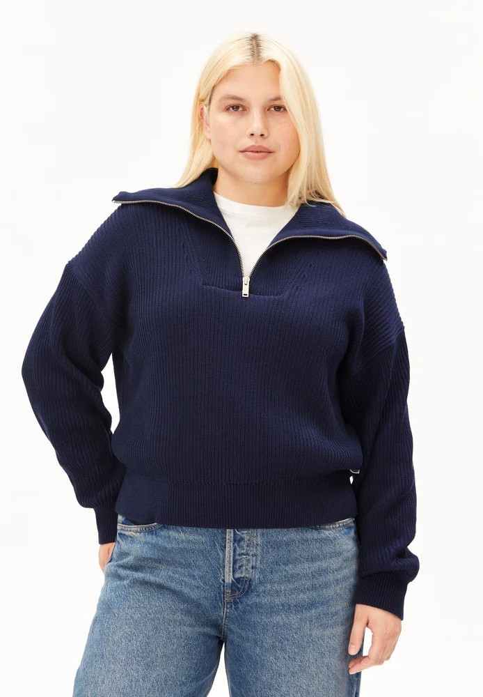 VANISÉ RIB KNIT TROYER tinted navy-light tinted navy - ARMEDANGELS - NEU