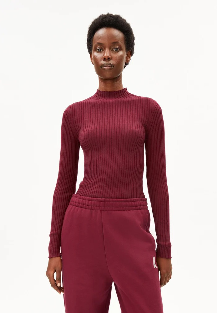 ALAANIA KNIT SWEATER velvet red - ARMEDANGELS - DAMEN | Longsleeves