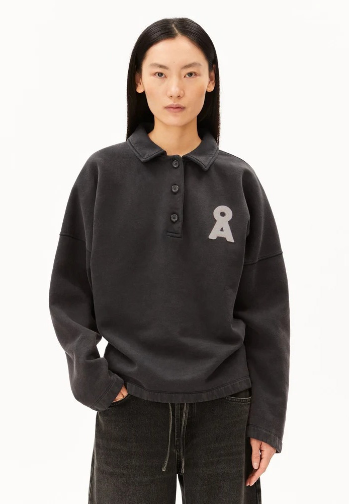 POLO SWEAT dark steel - ARMEDANGELS - DAMEN | Sweats & Hoodies
