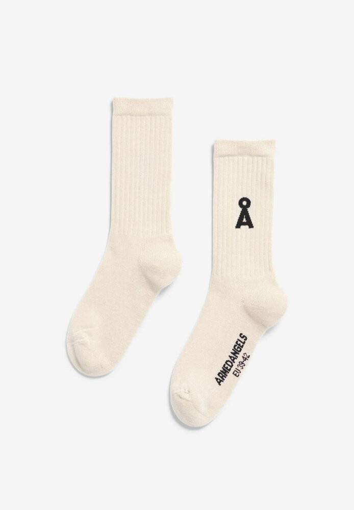 SAAMUS BOLD SOCKS oatmilk-black - ARMEDANGELS - NEU