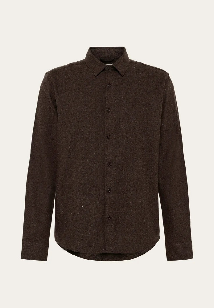 Dune regular flannel shirt Chocolate Torte - Knowledge Cotton Apparel - MARKEN | Knowledge Cotton Apparel