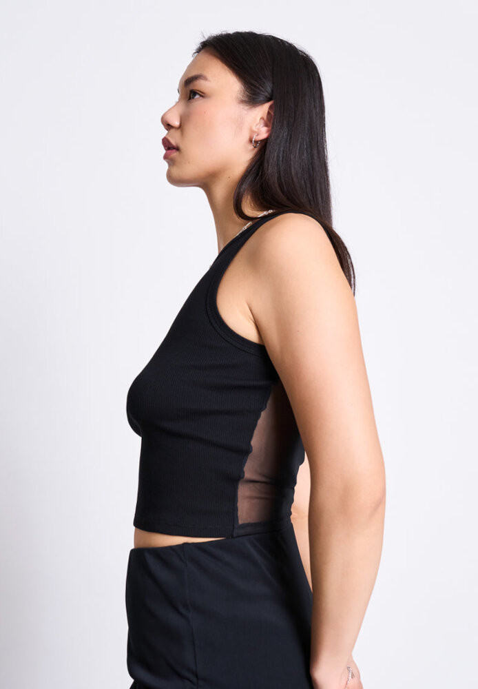 HOLMEN Transparent Back Tanktop black - JAN N JUNE - DAMEN | Tops