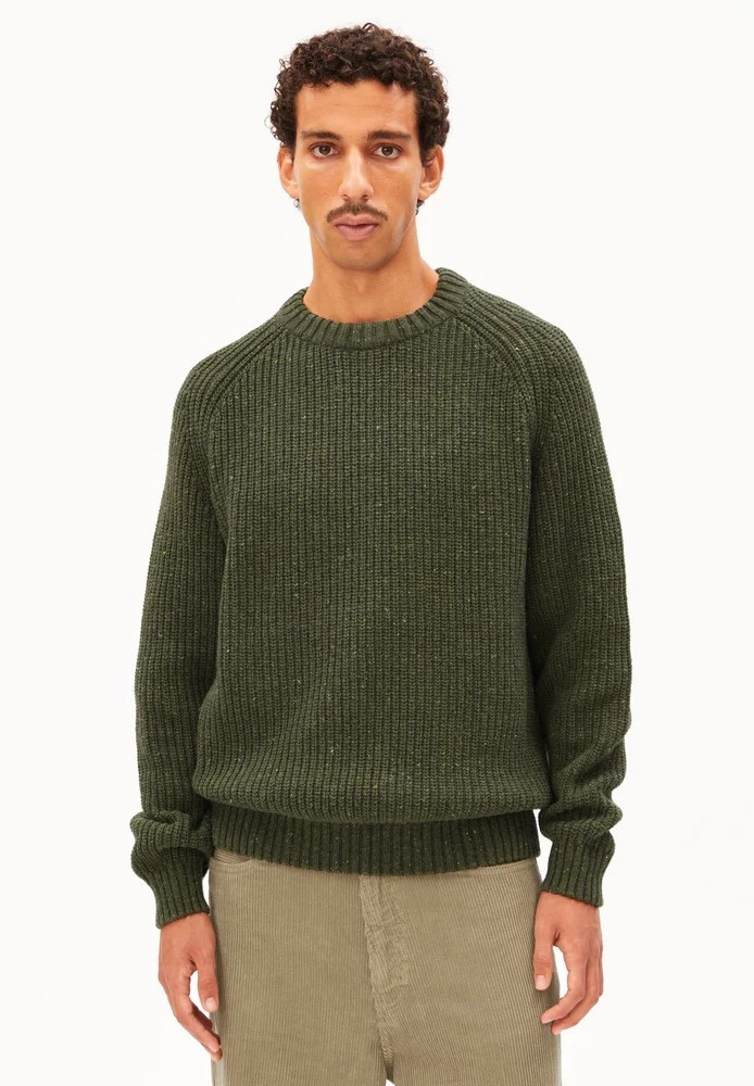 KIAANO TWEED KNIT SWEATER dark earth tweed - ARMEDANGELS - HERREN | Pullover & Cardigans