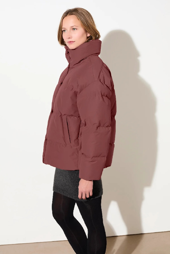 Gesteppte Jacke mit Stehkragen burgundy - LangerChen - NEU