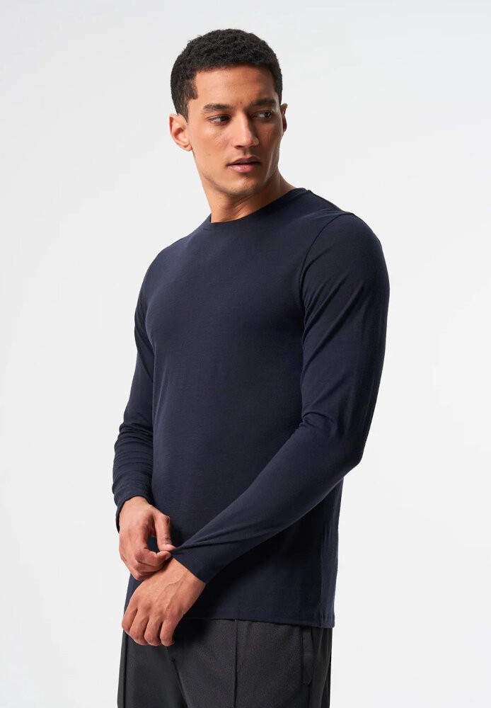 LONGSLEEVE MERINO MEN 'CORE' Sheep Navy - pinqponq - NEU