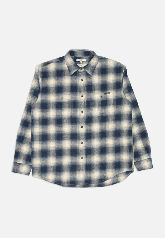 Julian Worker Shirt Checked Blue - Nudie Jeans - NEU