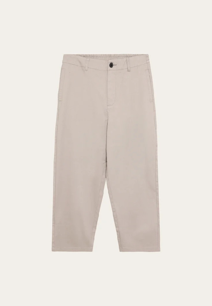 Bloom barrel pique pants Light feather gray - Knowledge Cotton Apparel - MARKEN | Knowledge Cotton Apparel