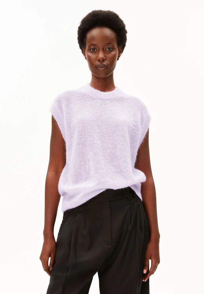 MOHAIR BLEND KNIT VEST moonlit lilac - ARMEDANGELS - NEU