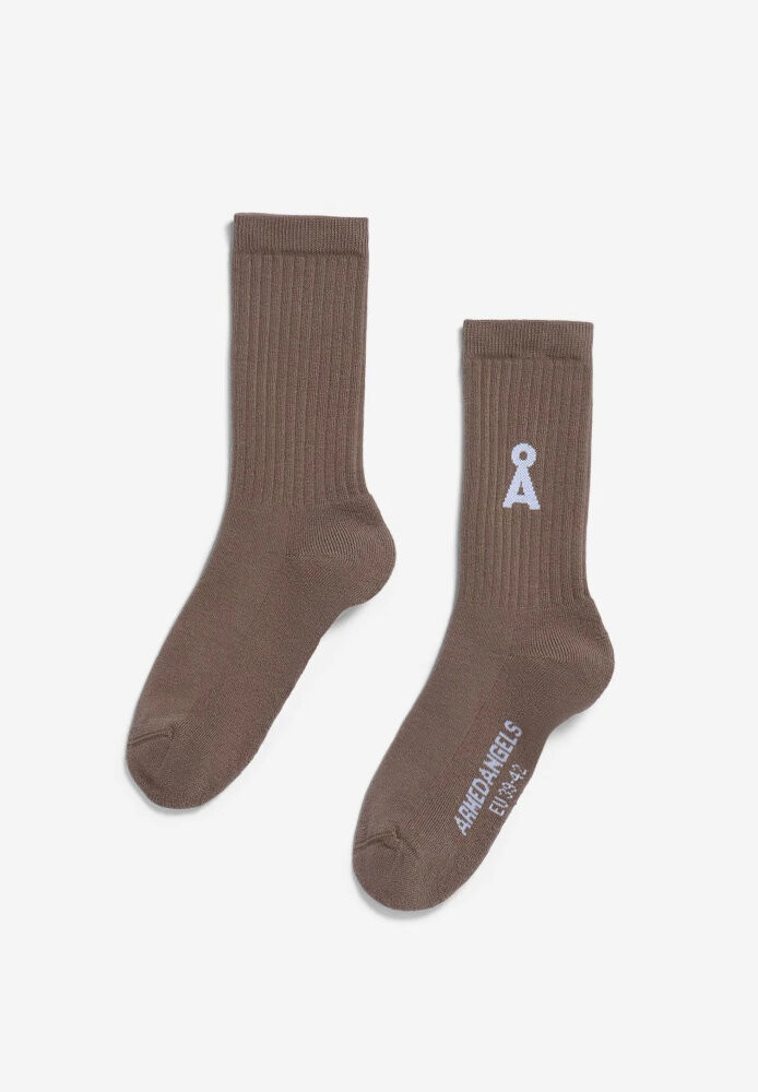 SAAMUS BOLD SOCKS walnut cream - ARMEDANGELS - NEU