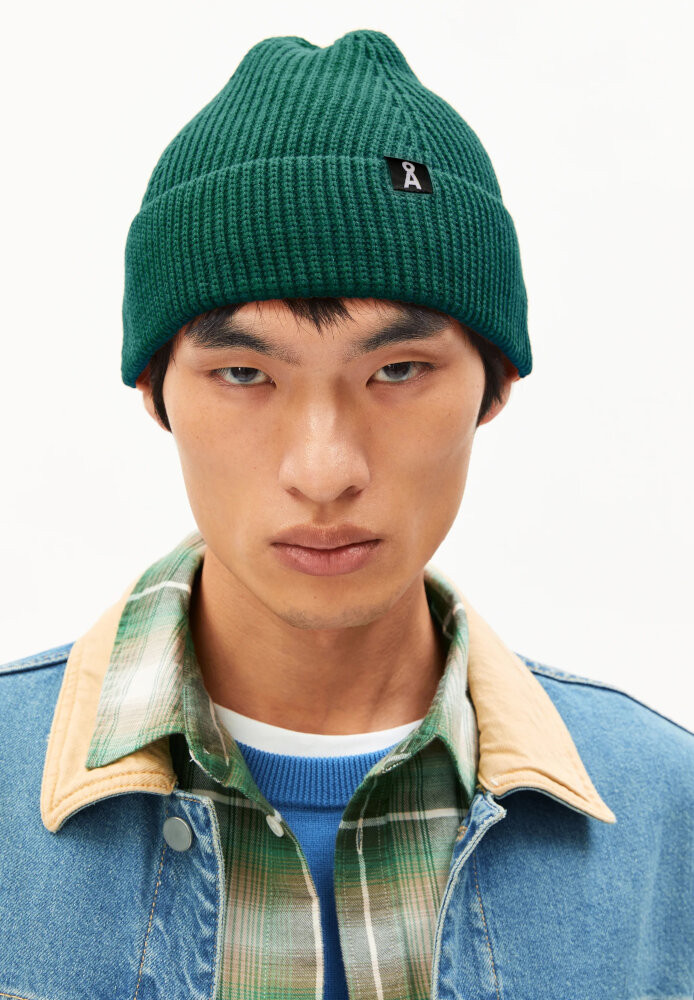 NILDAAO WOOL emerald green - ARMEDANGELS - HERREN | Accessoires | Mützen