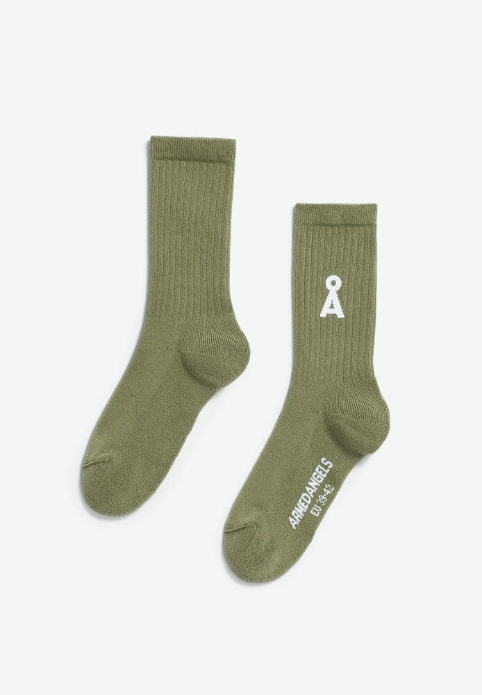 SAAMUS BOLD SOCKS fatigue green - ARMEDANGELS - NEU