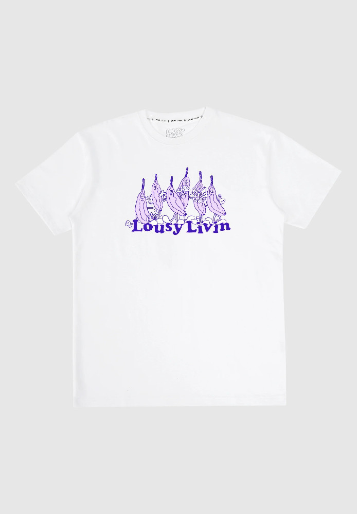 Boxy Tee Banana Group White - Lousy Livin - HERREN | T-Shirts | Print-T-Shirts