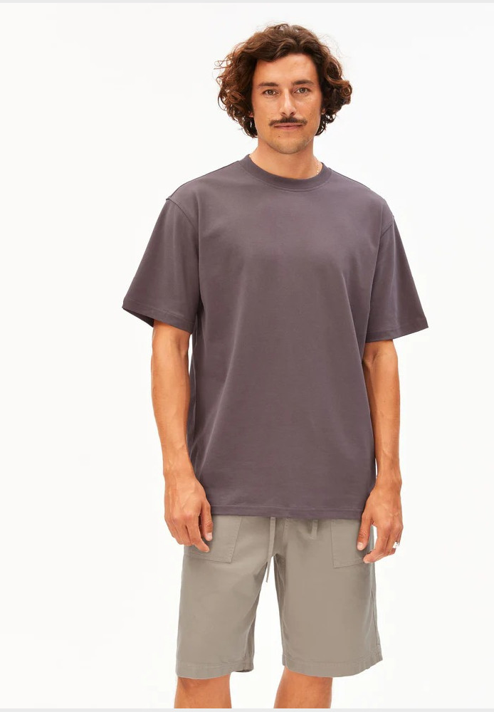MAARKOS HEAVY WEIGHT T-SHIRT granit - ARMEDANGELS - HERREN | T-Shirts | Unifarben & Streifen