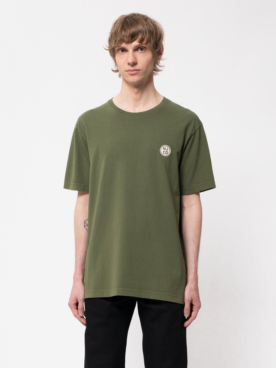 Uno NJCO Circle Olive - Nudie Jeans - HERREN | T-Shirts | Unifarben & Streifen