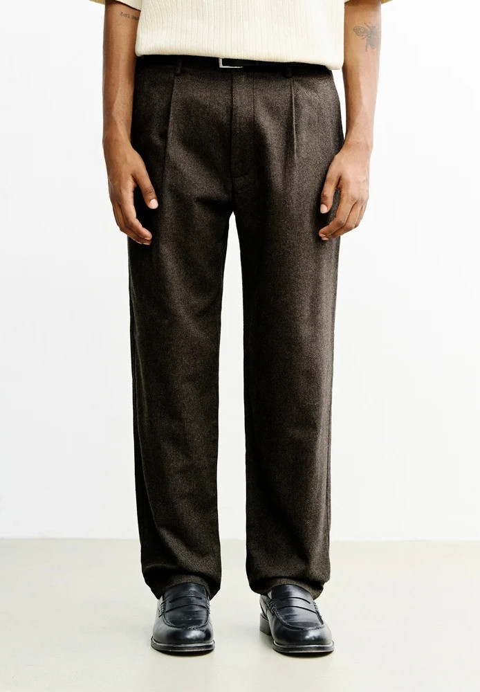 Flannel Everyday Pant Black Brown - ROTHOLZ - NEU