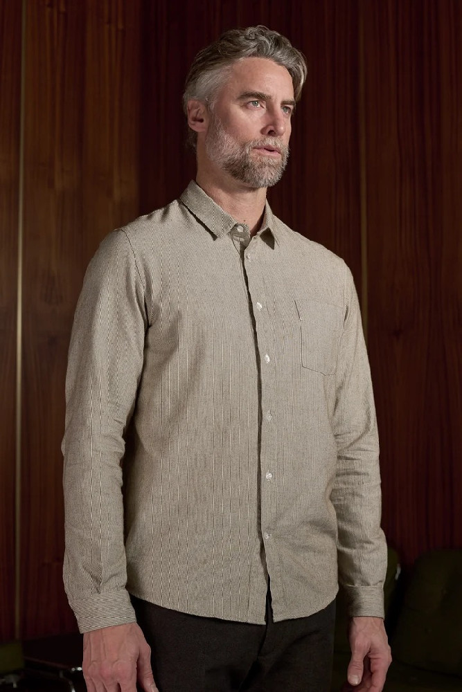 SIMON shirt brushed striped peanut - About Companions - NEU