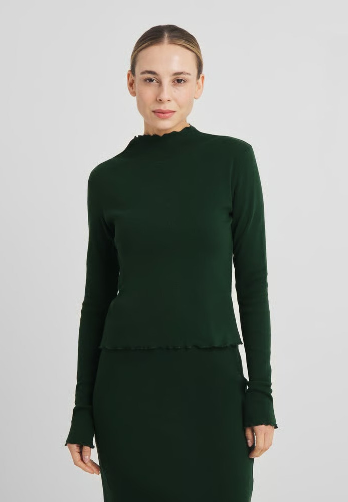 Rib Top Ryd Dark Green - DEDICATED - DAMEN | Longsleeves
