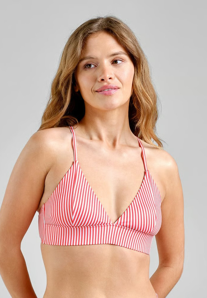 Bikini Top Alva Thin Stripe Grenadine Red - DEDICATED - DAMEN | SALE