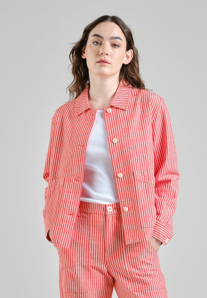 Jacket Stiby Work Stripe Grenadine Red - DEDICATED - DAMEN | SALE