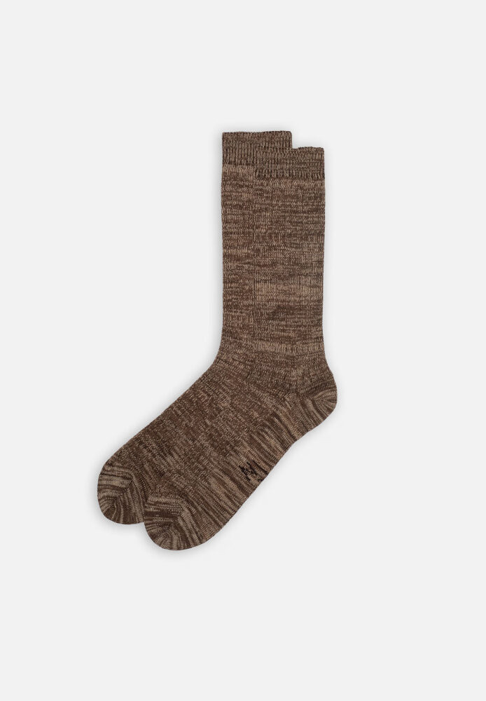 Rasmusson Mens Rib Sock Brownmelange - Nudie Jeans - MARKEN | Nudie Jeans