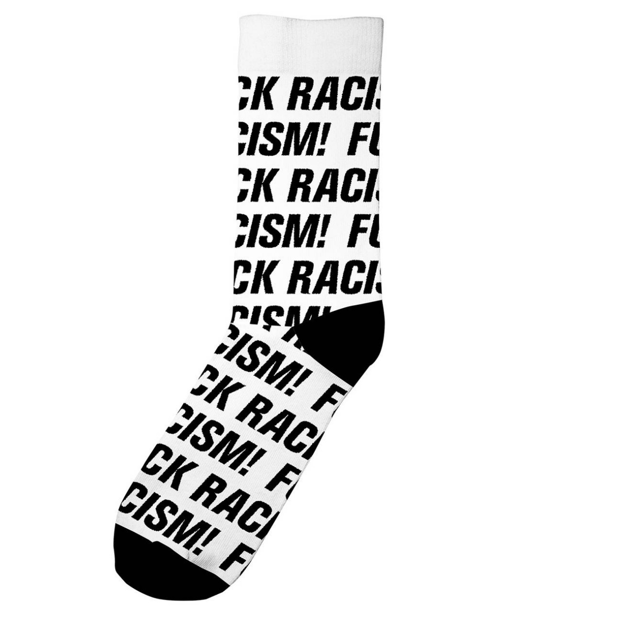 Socks Sigtuna Fuck Racism Pattern White