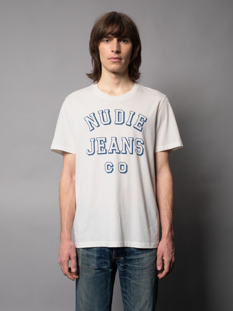 Roy Nudie Jeans CO Chalk White - Nudie Jeans - HERREN | T-Shirts | Print-T-Shirts