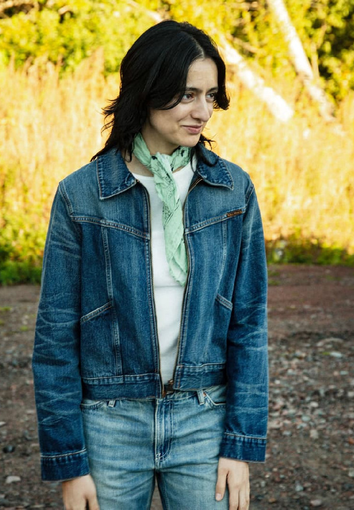 Britta Jacket Orange Painter Mid Blue - Nudie Jeans - MARKEN | Nudie Jeans