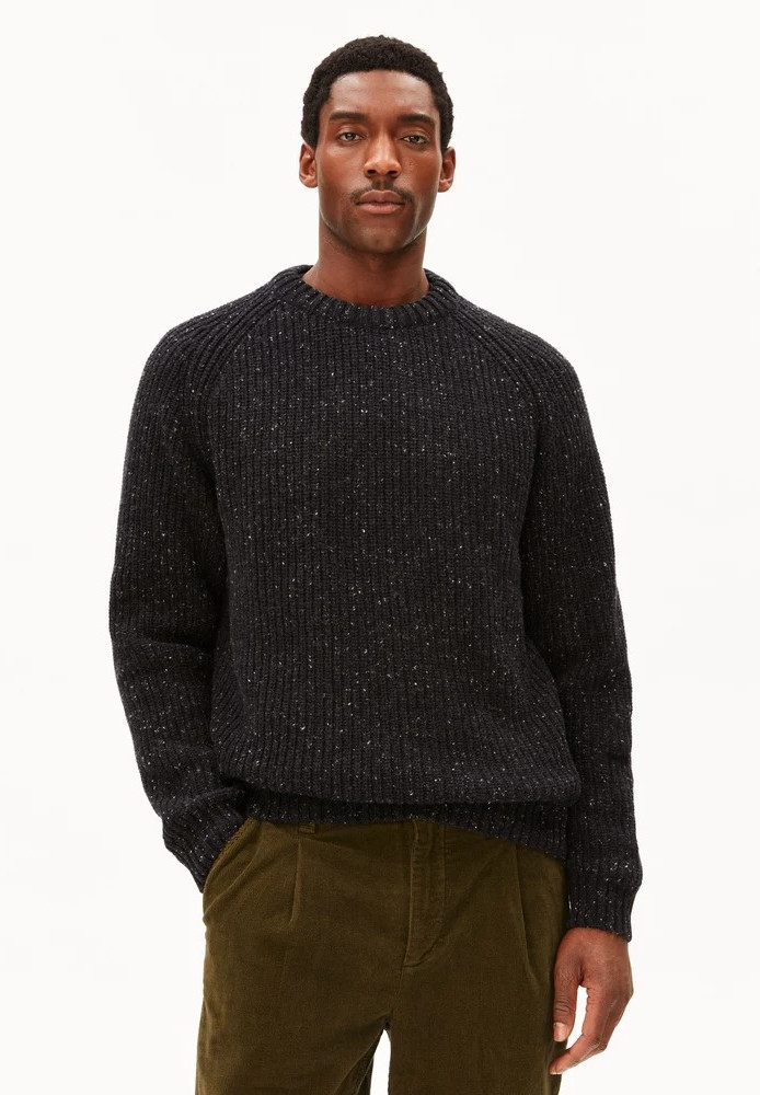 KIAANO TWEED KNIT SWEATER black - ARMEDANGELS - HERREN | Pullover & Cardigans