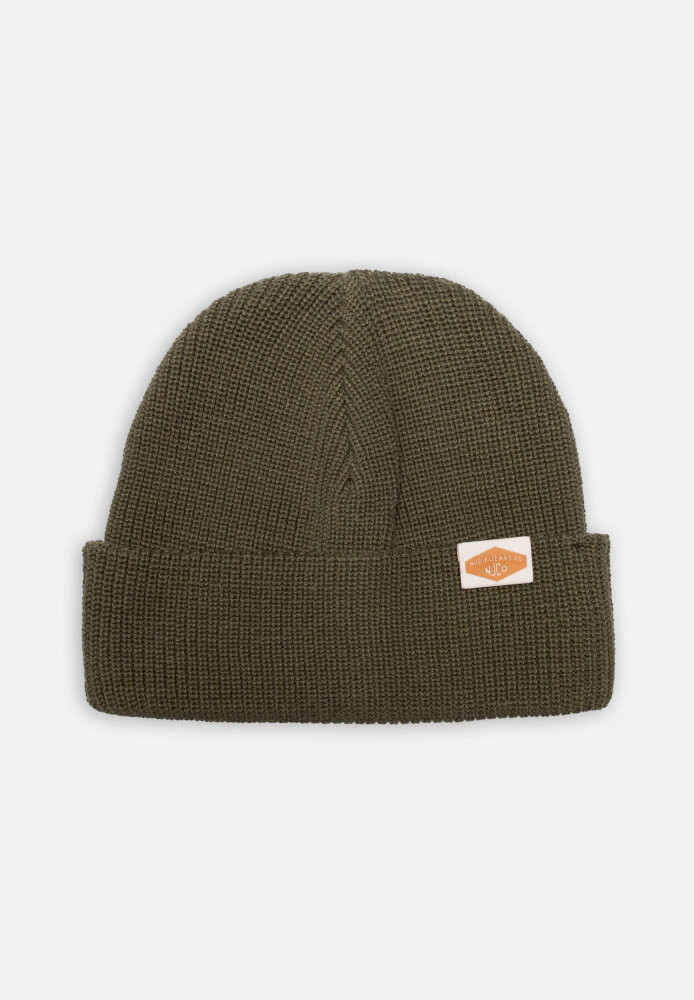 Cotton Beanie Ribbed Olive - Nudie Jeans - HERREN | SALE