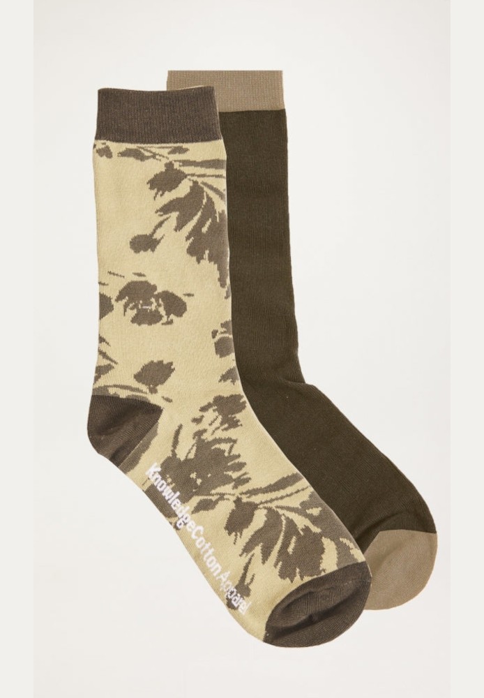 TIMBER jacquard 2-pack socks Forrest Night - Knowledge Cotton Apparel - MARKEN | Knowledge Cotton Apparel
