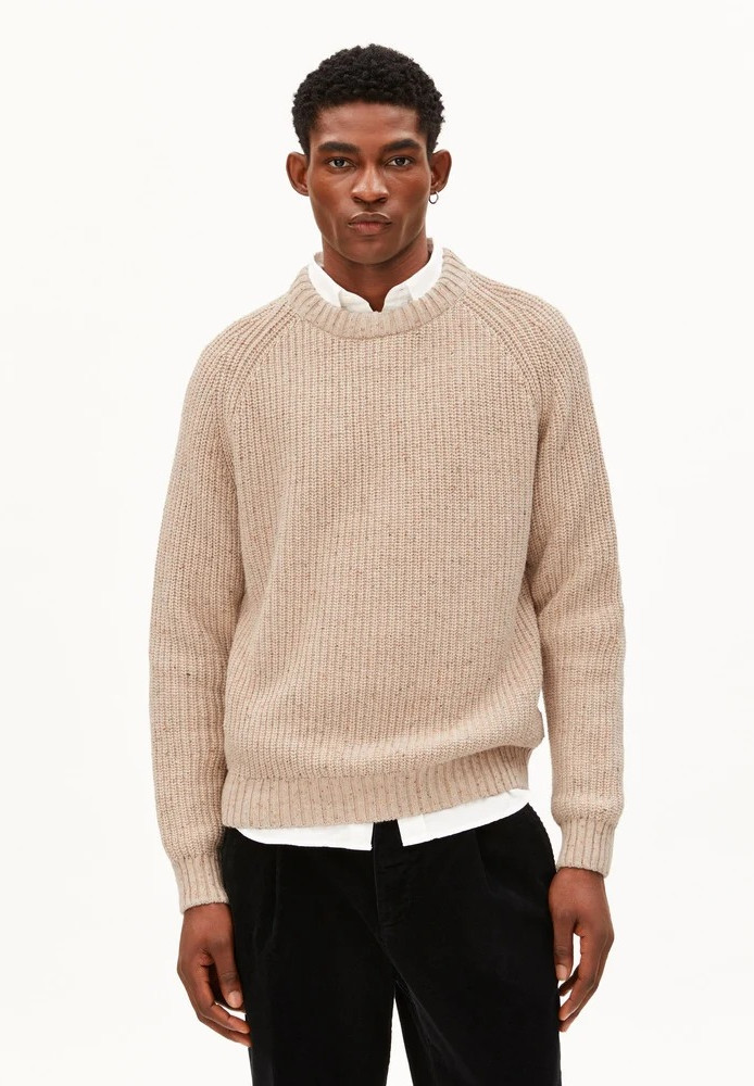 KIAANO TWEED KNIT SWEATER sandstone tweed - ARMEDANGELS - HERREN | Pullover & Cardigans