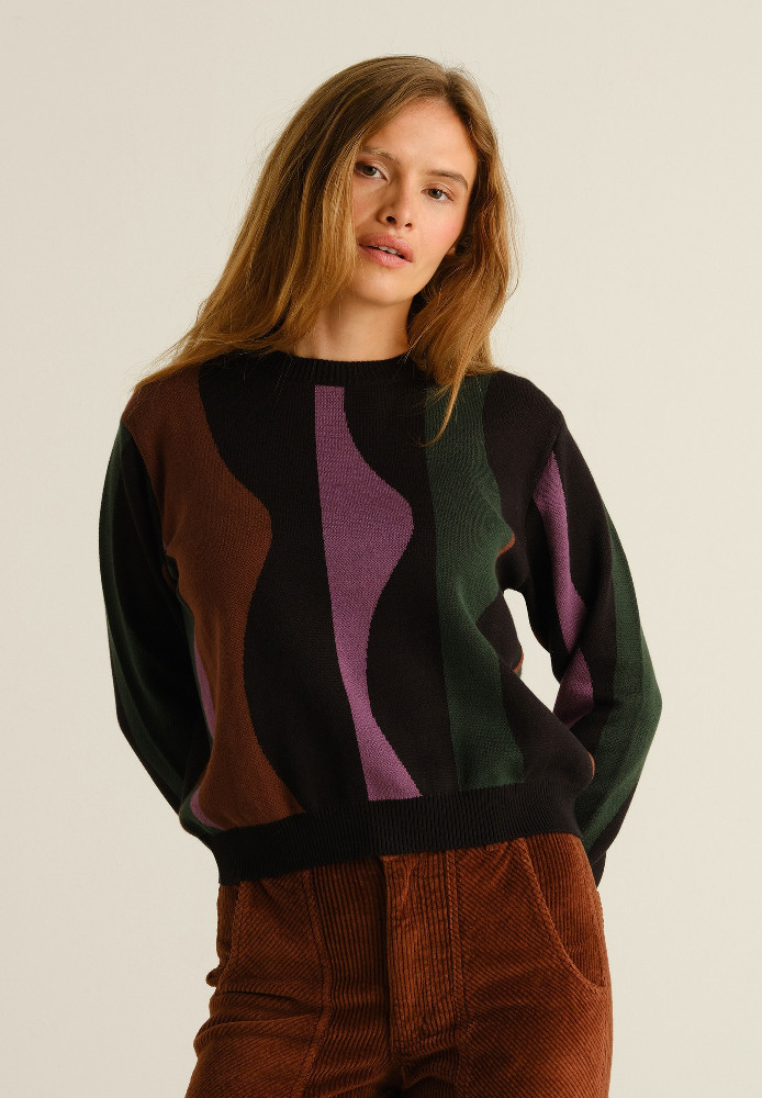 Sweater Arendal Wavy Stripe Multi Color - DEDICATED - NEU