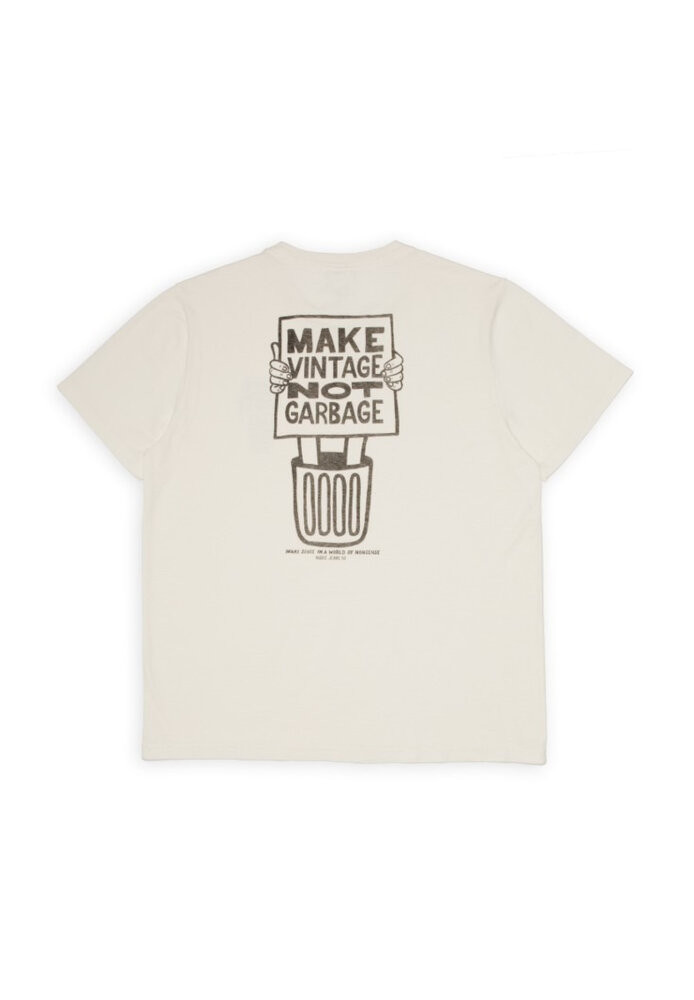 Roy Garbage T-Shirt Chalk White - Nudie Jeans - HERREN | T-Shirts | Print-T-Shirts