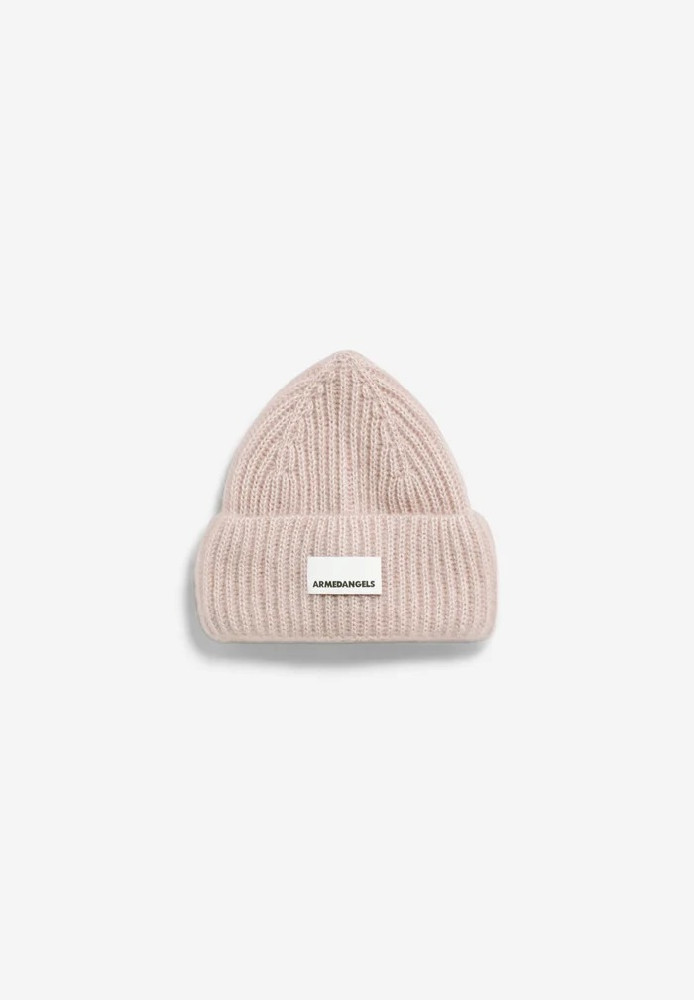 MOHAIR BLEND KNIT HAT honey melange - ARMEDANGELS - NEU