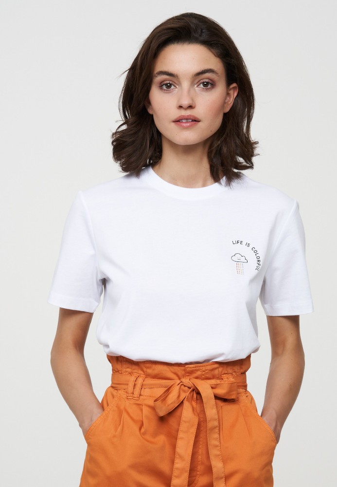 T-Shirt LILY COLORFUL white - Recolution - DAMEN | T-Shirts | Print-T-Shirts