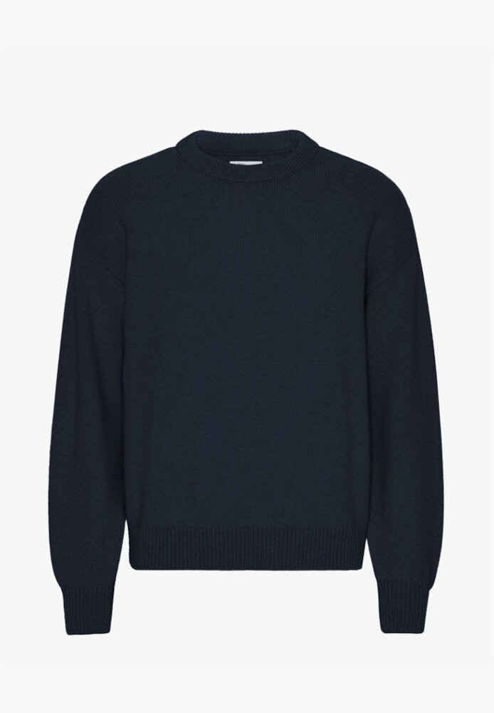 Oversized Merino Wool Crew Navy Blue - COLORFUL STANDARD - HERREN | Pullover & Cardigans